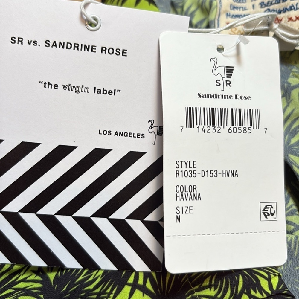 NWT Sandrine Neon Rose Green and Black Patterned Joggers Women’s M - Picture 11 of 15